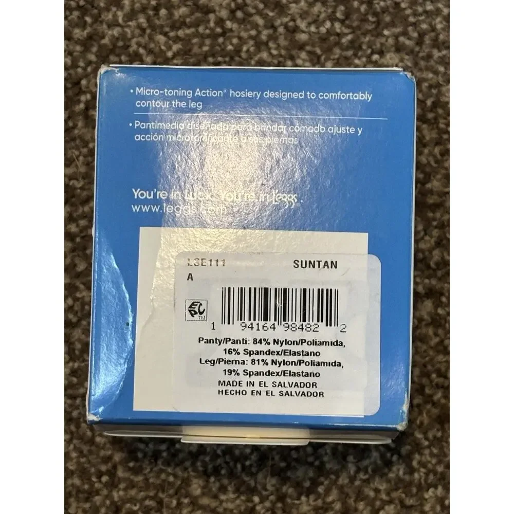 Leggs Open Box 2 Pair. Sheer Energy Size A Med Support Leg. Sheer Panty. Sheer